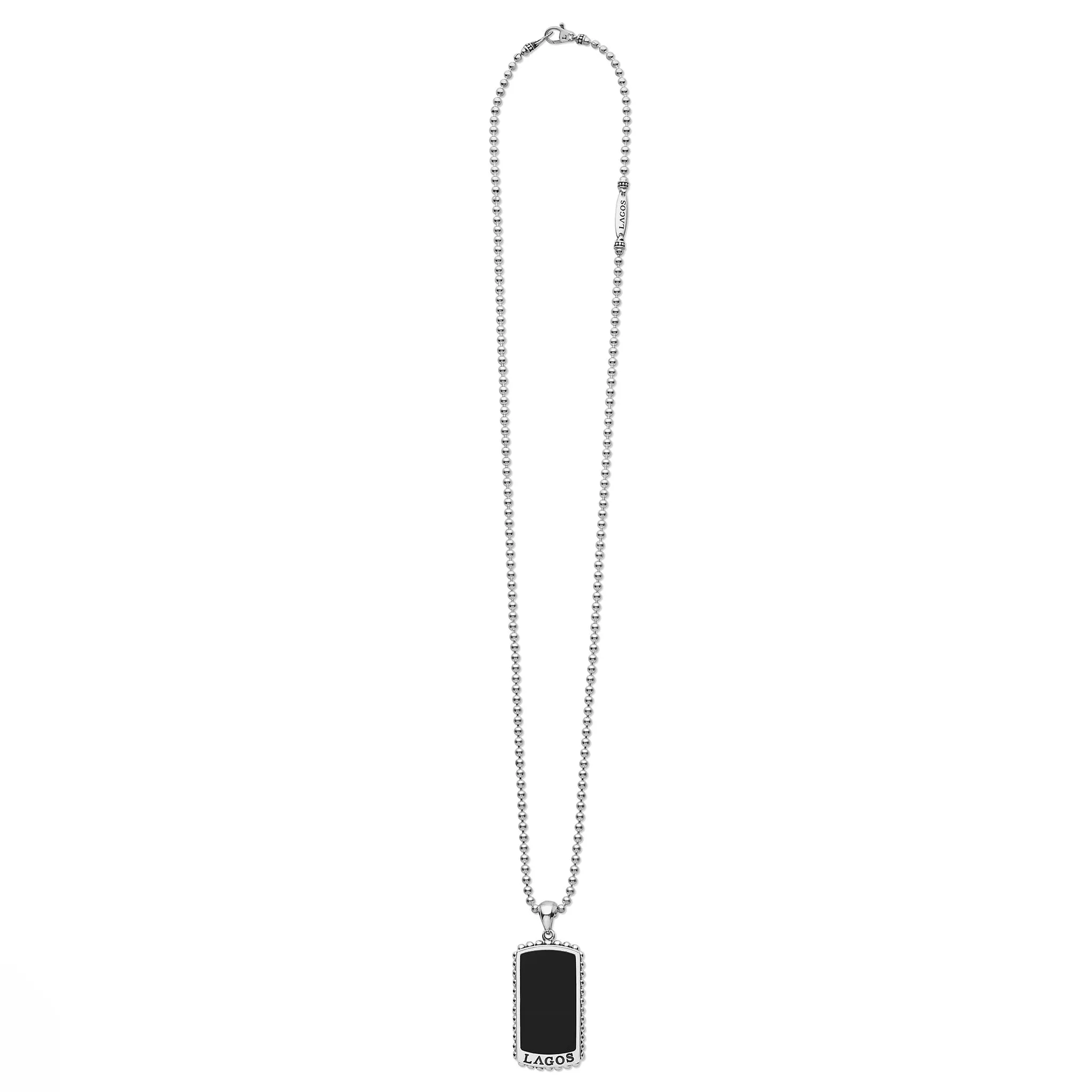 Anthem Black Agate Tag Amulet Necklace