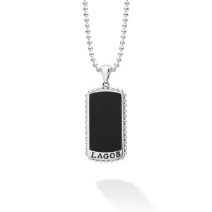 Anthem Black Agate Tag Amulet Necklace