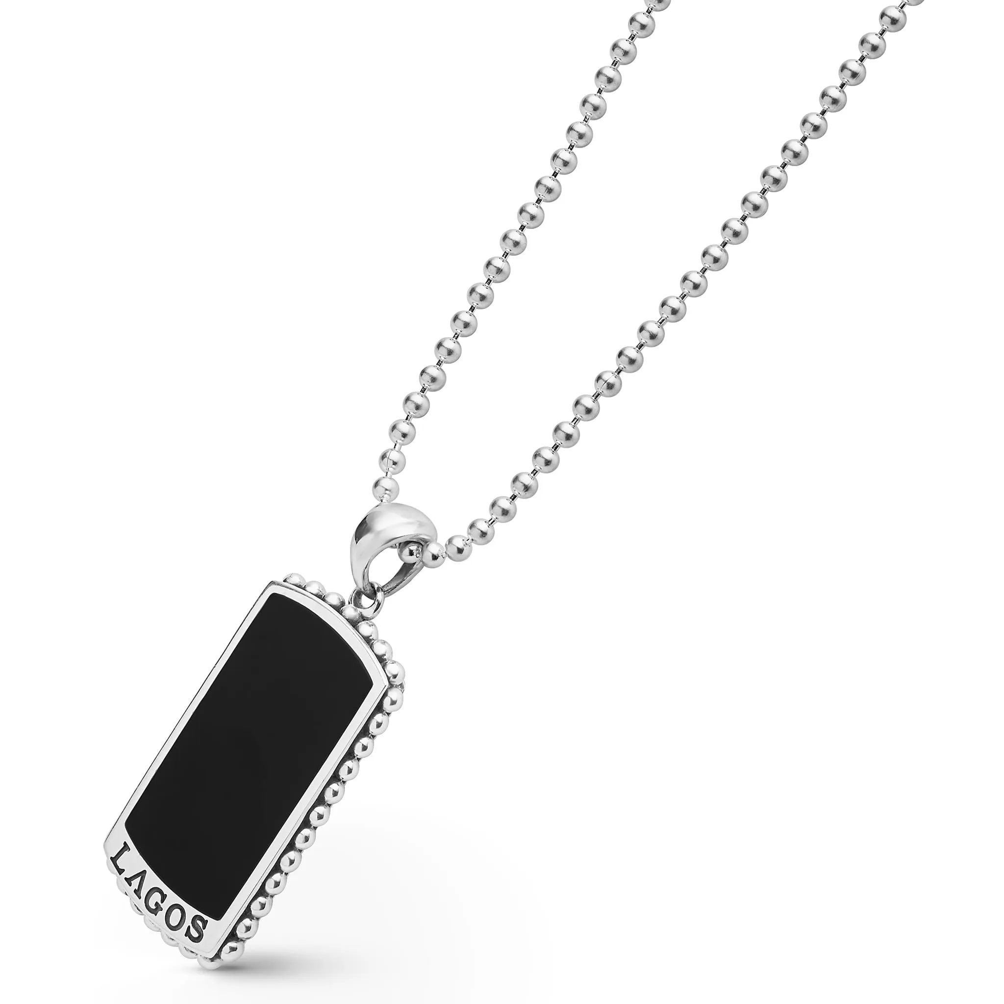 Anthem Black Agate Tag Amulet Necklace