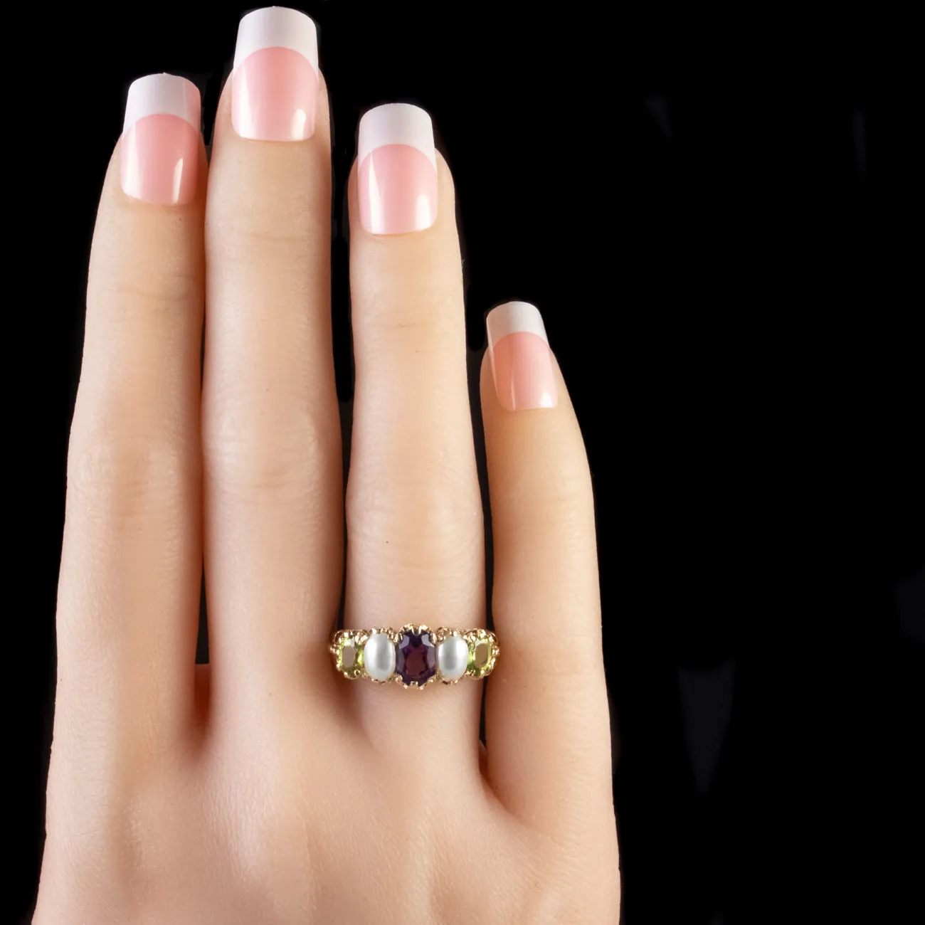 Antique Edwardian Suffragette Ring 9Ct Gold Circa 1910