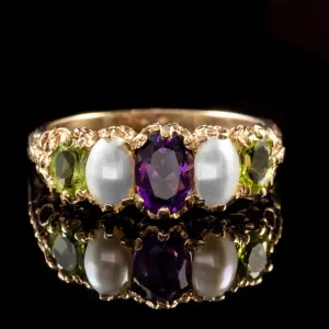 Antique Edwardian Suffragette Ring 9Ct Gold Circa 1910