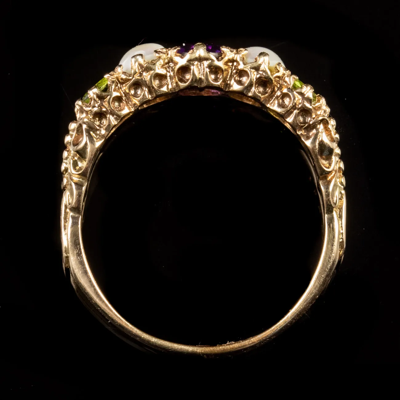 Antique Edwardian Suffragette Ring 9Ct Gold Circa 1910