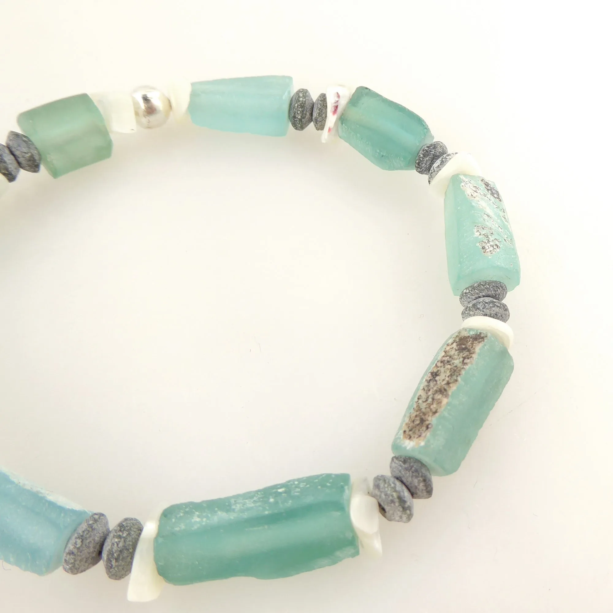 Antique roman glass bracelet set