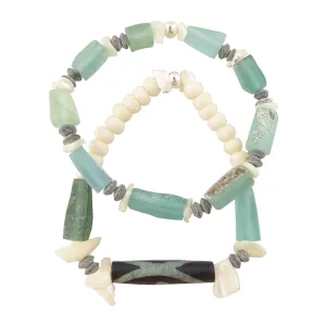 Antique roman glass bracelet set