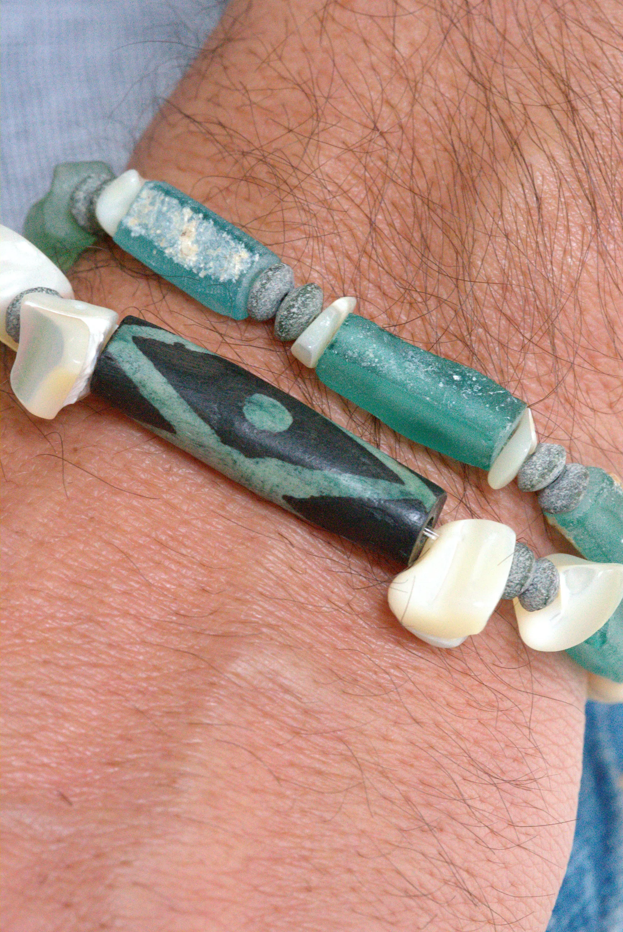 Antique roman glass bracelet set