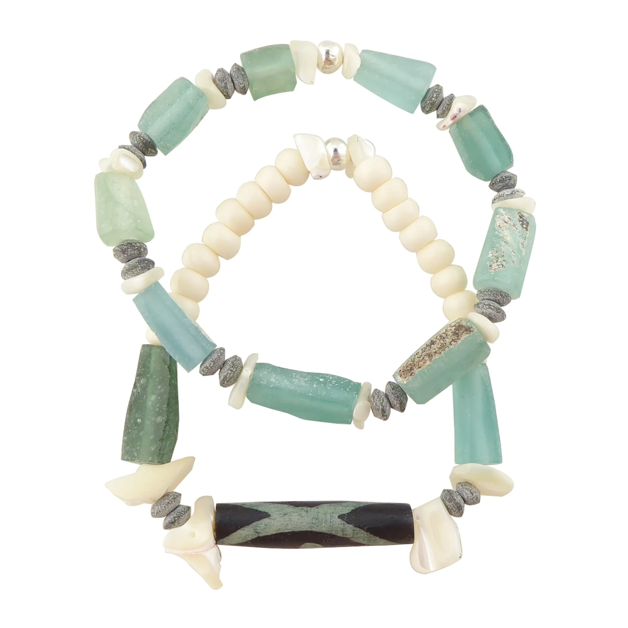 Antique roman glass bracelet set