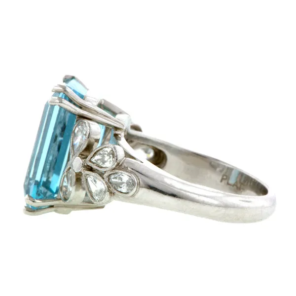 Aquamarine & Diamond Ring
