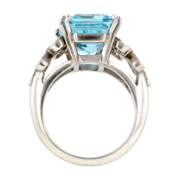 Aquamarine & Diamond Ring