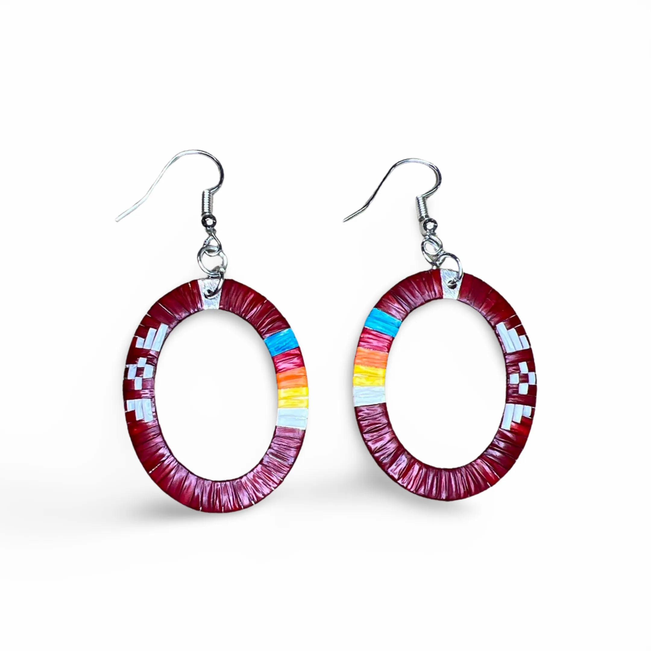 ARC Silver Metal Oval Earrings