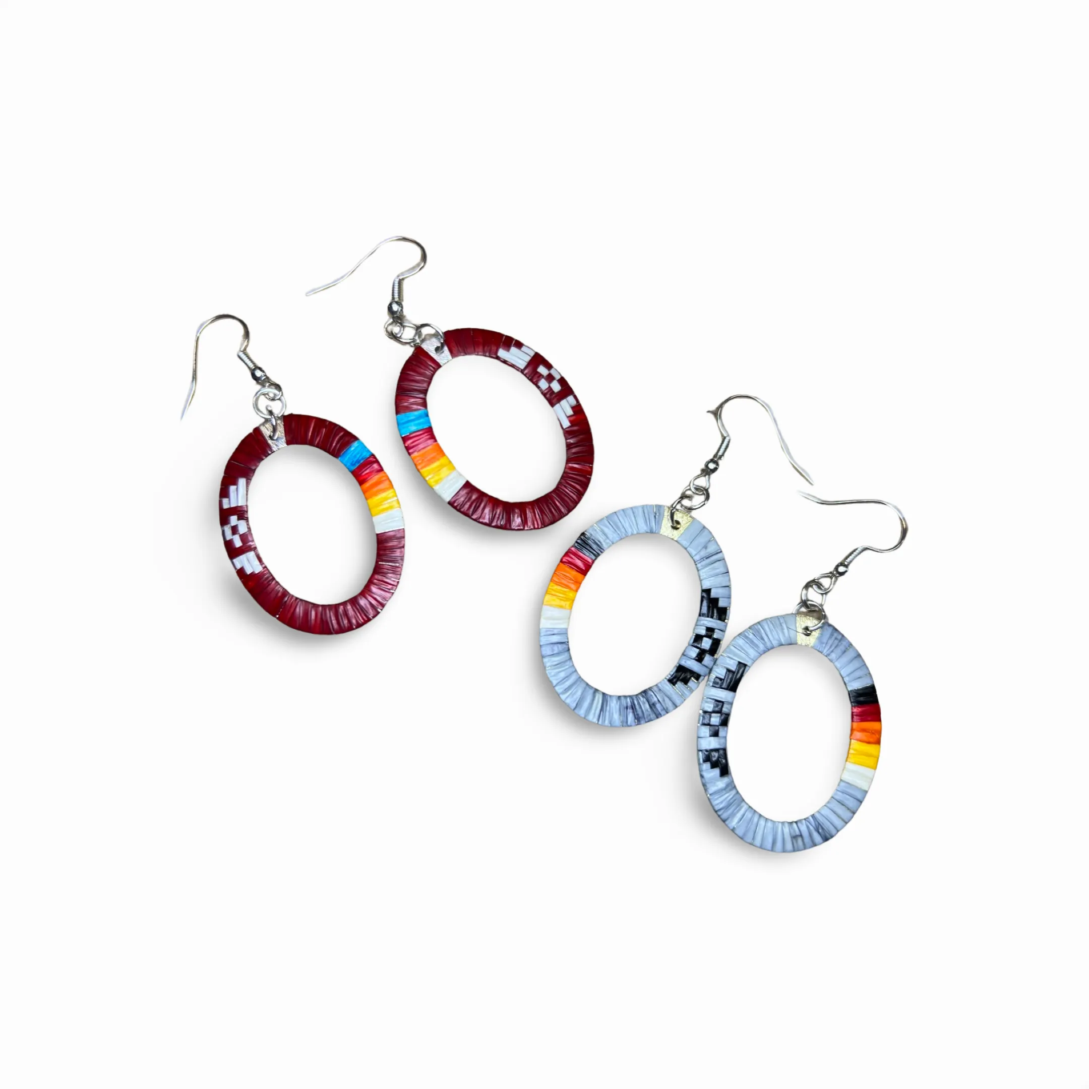 ARC Silver Metal Oval Earrings