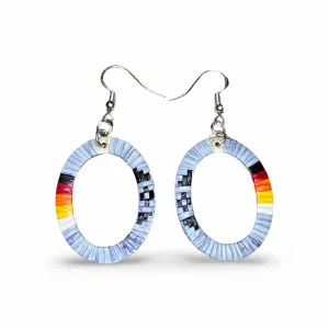 ARC Silver Metal Oval Earrings