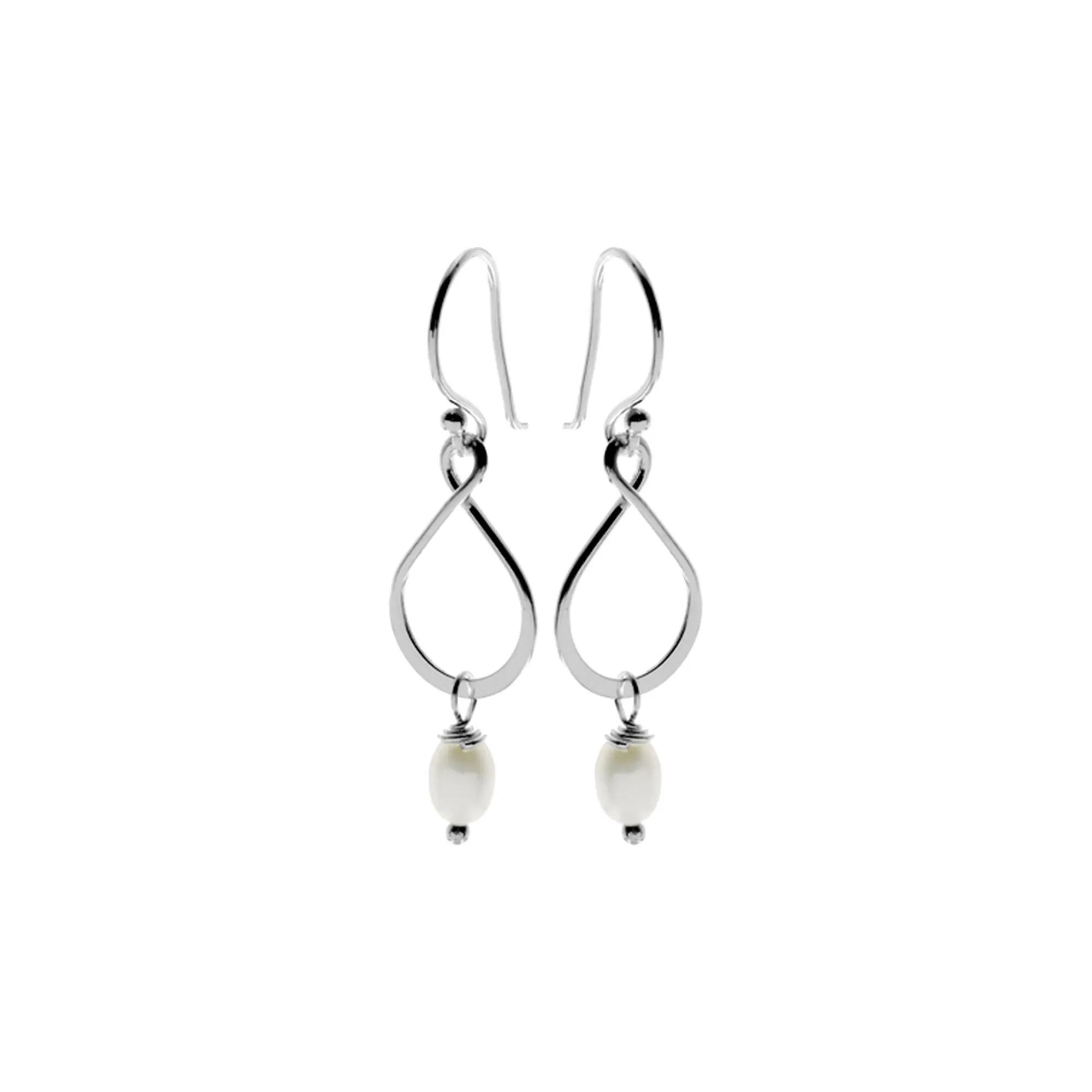 Astrid pearl droplet twist earrings
