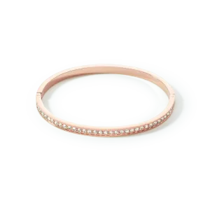 Bangle stainless steel & crystals rose gold crystal 17