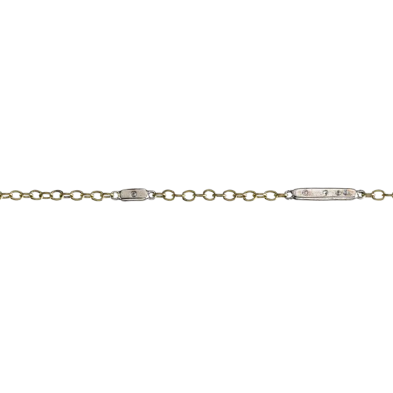 Bar Star Scatter Chain- Brass- 28 inches