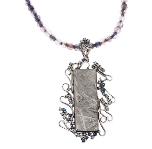 Barred Spiral Galaxy Silver Necklace