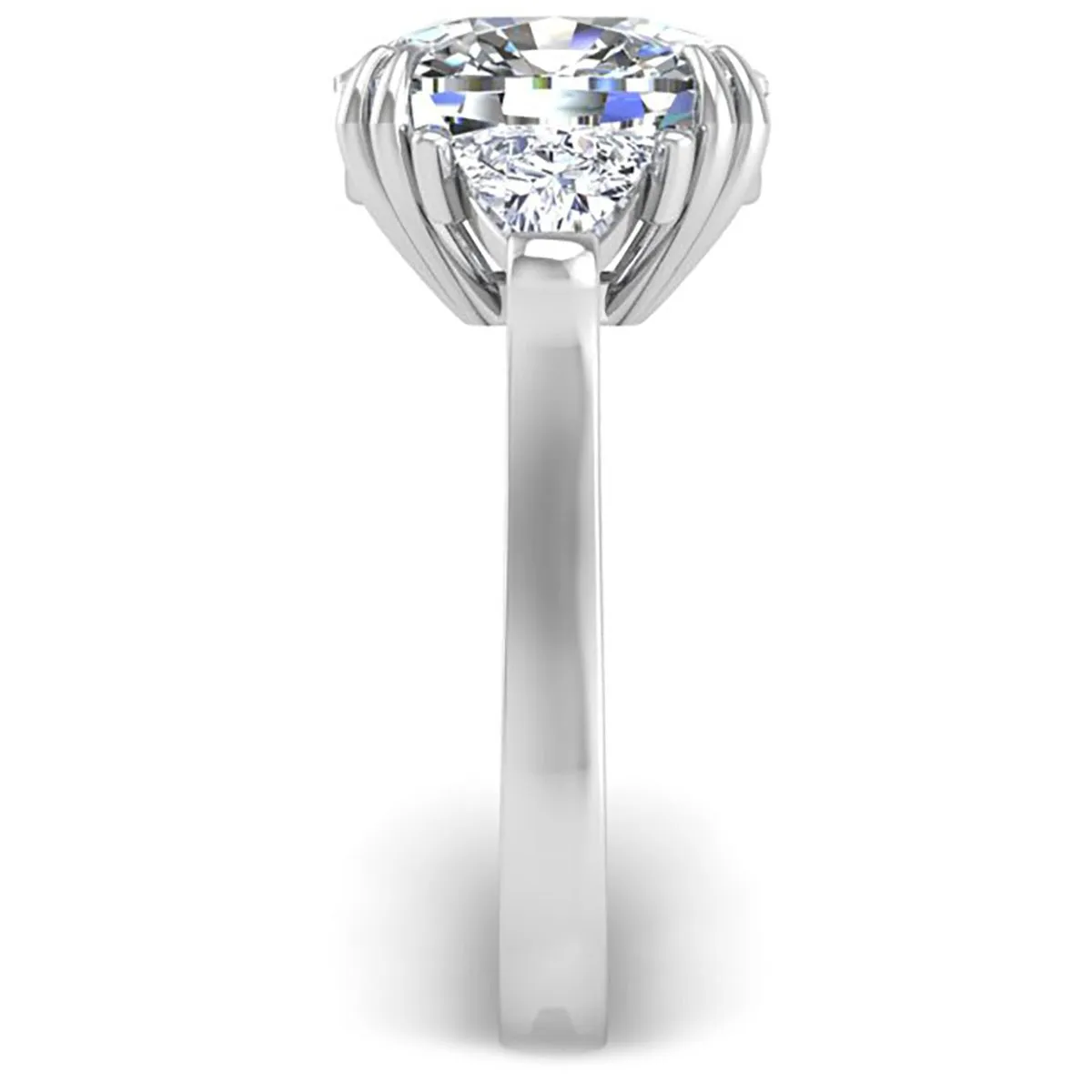Ben Garelick 5 Carat Elongated Cushion Cut Catherine Three Stone Diamond Engagement Ring