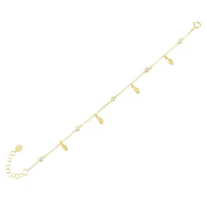 Bezel X Teardrop Dangling Bracelet