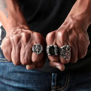 Black Dragon Claw Sterling Silver Biker Ring