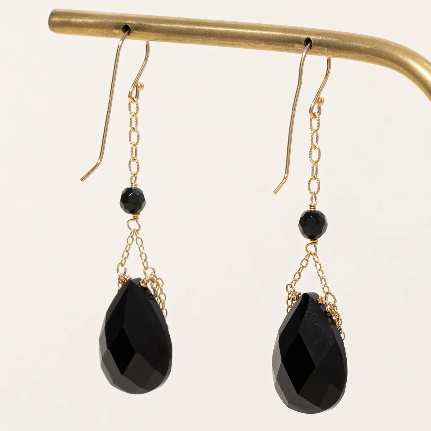 Black Onyx Teardrop Earrings | 20.00ctw |