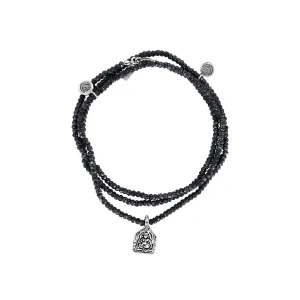 Black Spinel Silver Goddess Necklace