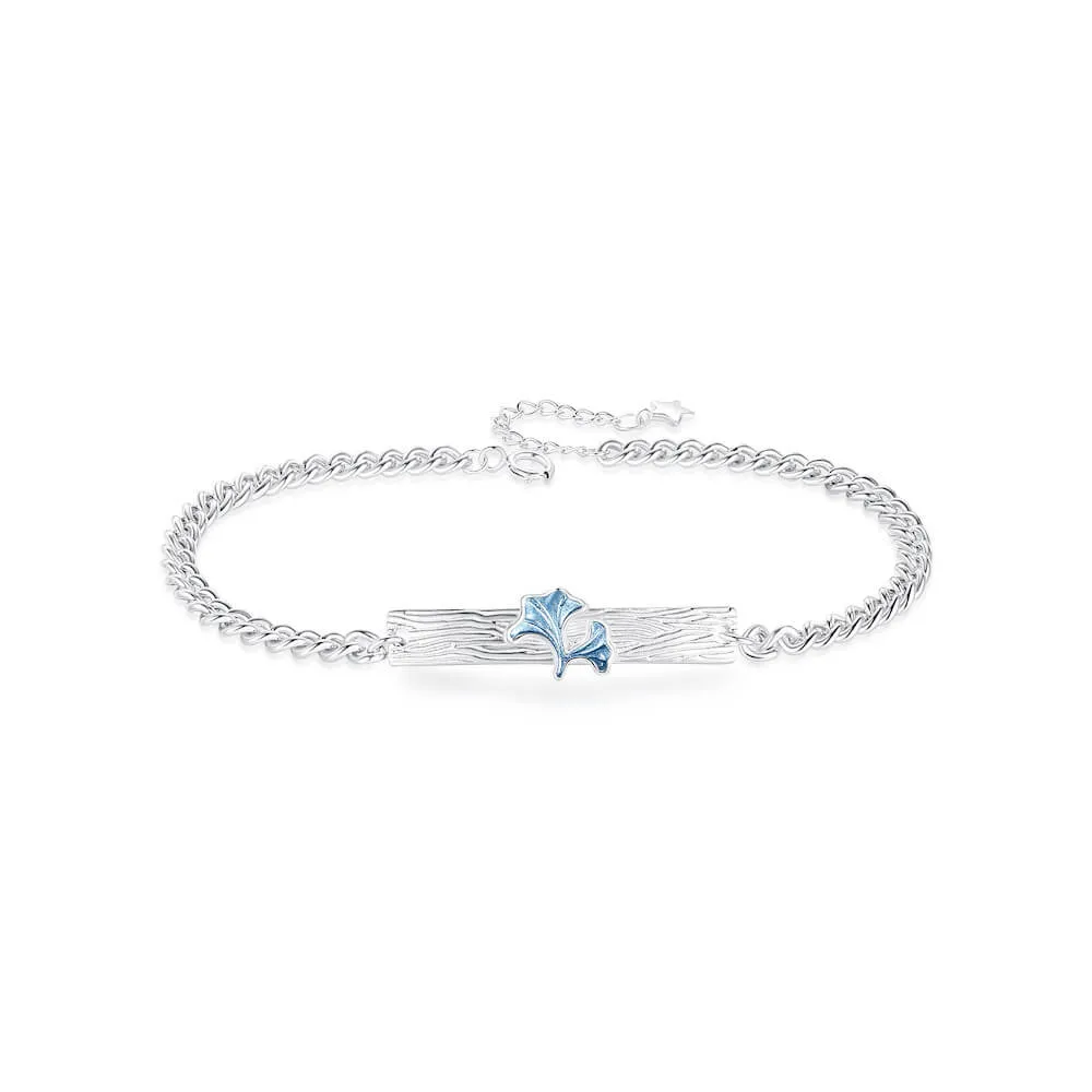 Blue Ginkgo Matching Bracelets