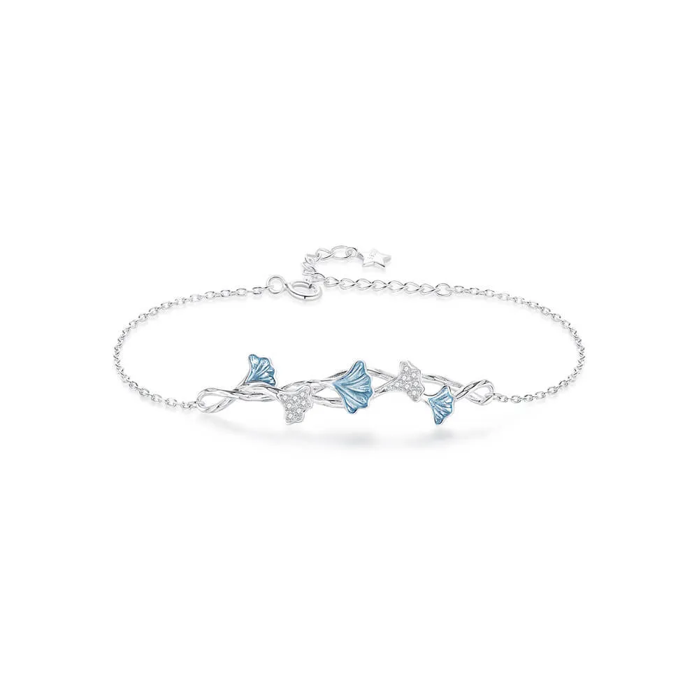 Blue Ginkgo Matching Bracelets
