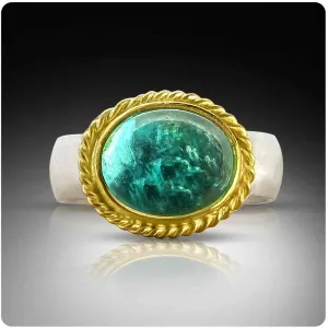 Blue Grotto Ring - 22 Karat Gold and Sterling Silver