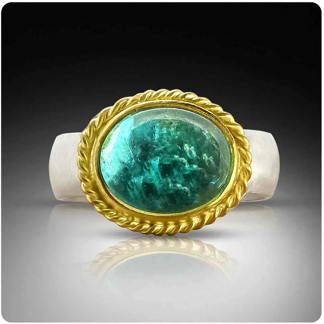 Blue Grotto Ring - 22 Karat Gold and Sterling Silver