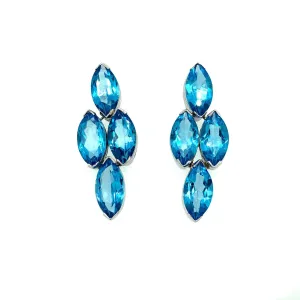 Blue Topaz Earring in .925 Sterling Silver - KST 54207