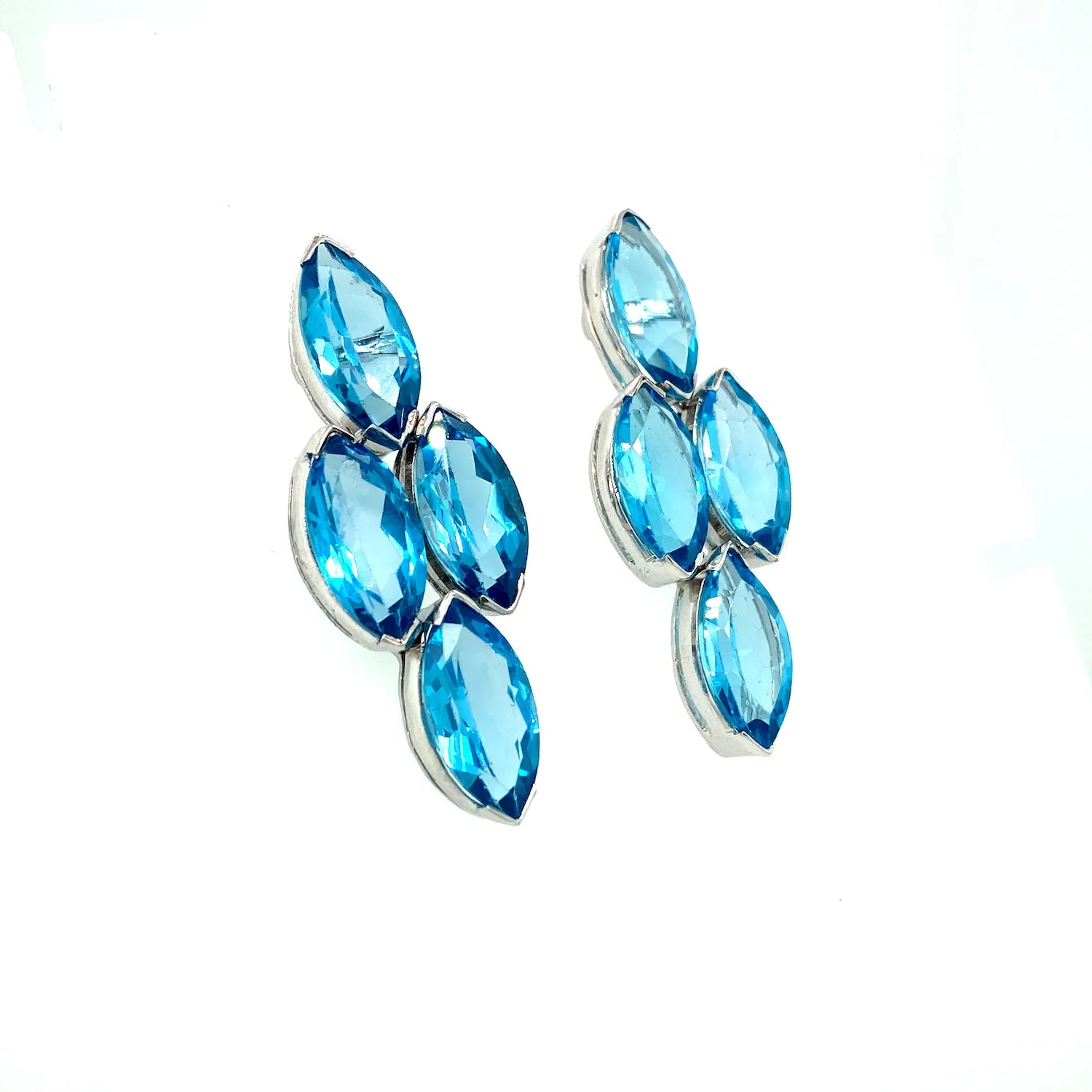 Blue Topaz Earring in .925 Sterling Silver - KST 54207