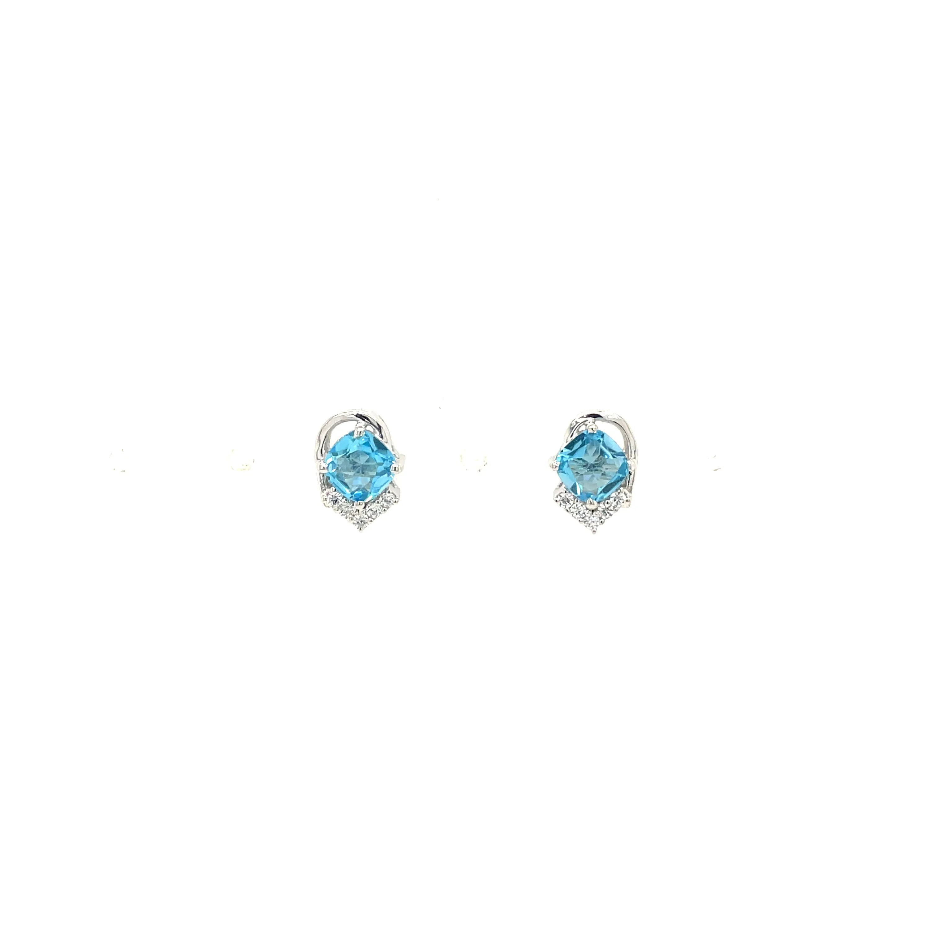 Blue Topaz Earring in .925 Sterling Silver - KST 55519