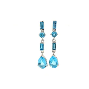 Blue Topaz Earring in .925 Sterling Silver - KST 57838