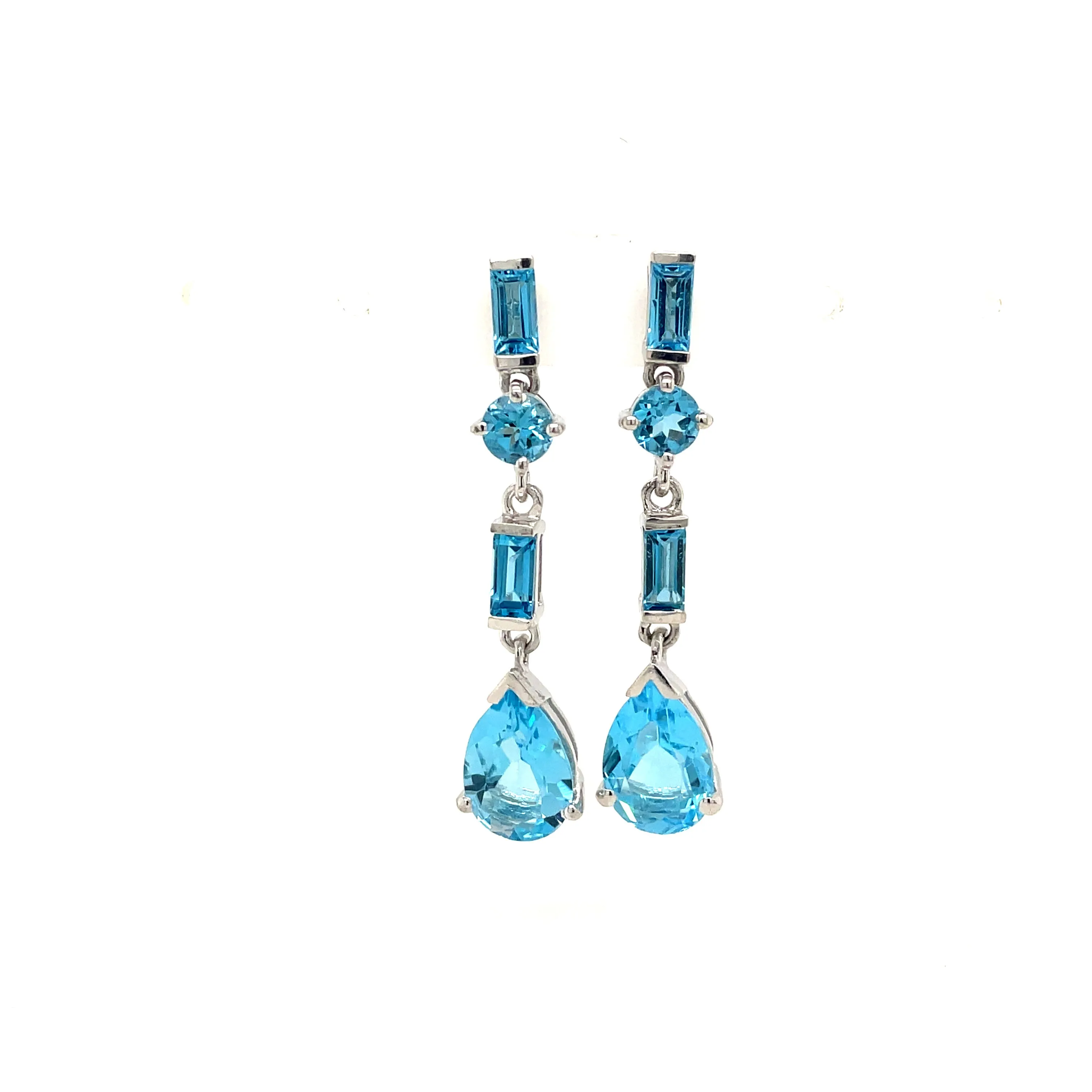 Blue Topaz Earring in .925 Sterling Silver - KST 57838