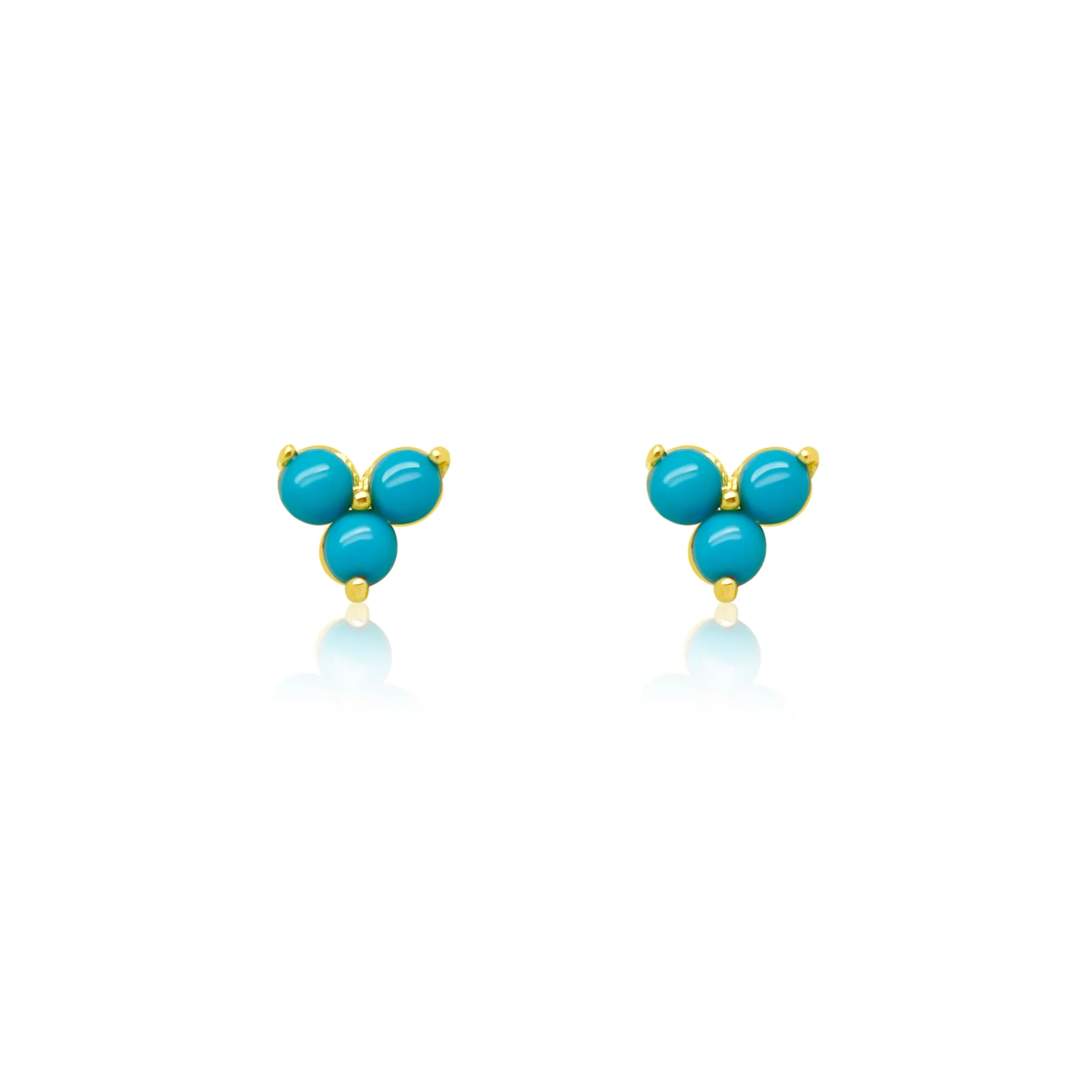 Blue Turquoise Yellow Gold Stud Earrings *ONLINE EXCLUSIVE*