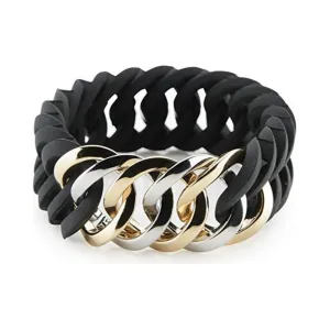 Bracelet TheRubz 100177 Black Grey Silicone Stainless steel Steel/Silicone