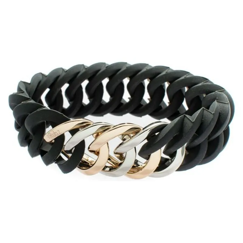 Bracelet TheRubz 100177 Black Grey Silicone Stainless steel Steel/Silicone