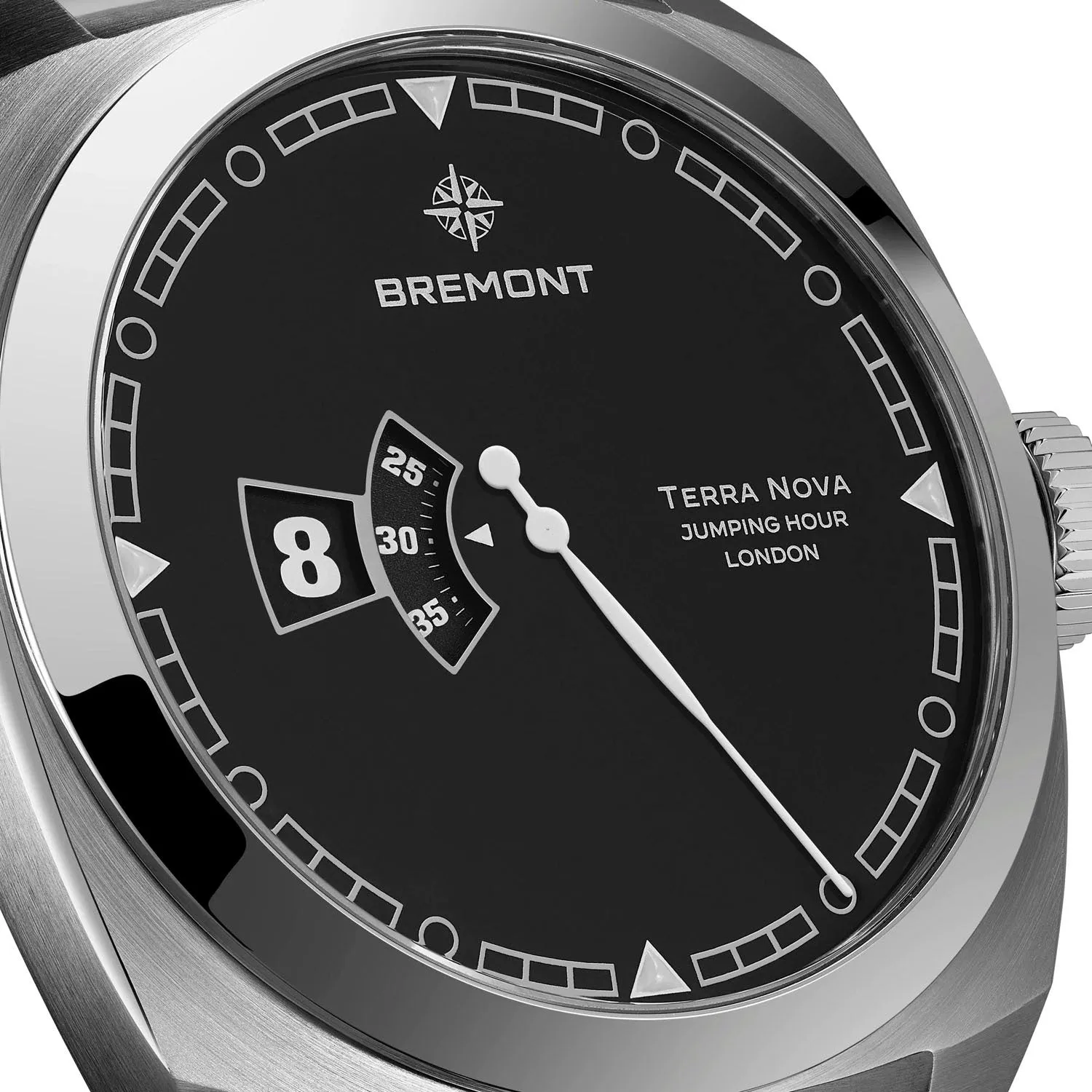 Bremont Terra Nova 40.5 Jumping Hour Automatic – TN40-JH-SS-BK-L-S