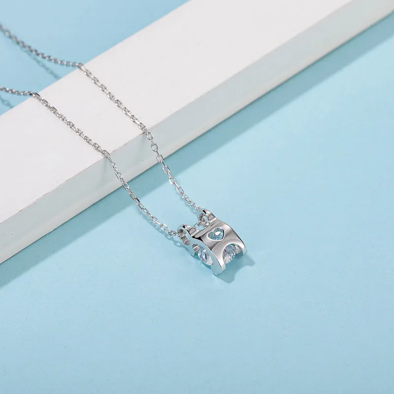 Brilliant Round Cut Moissanite Diamond Earrings Necklace Sets