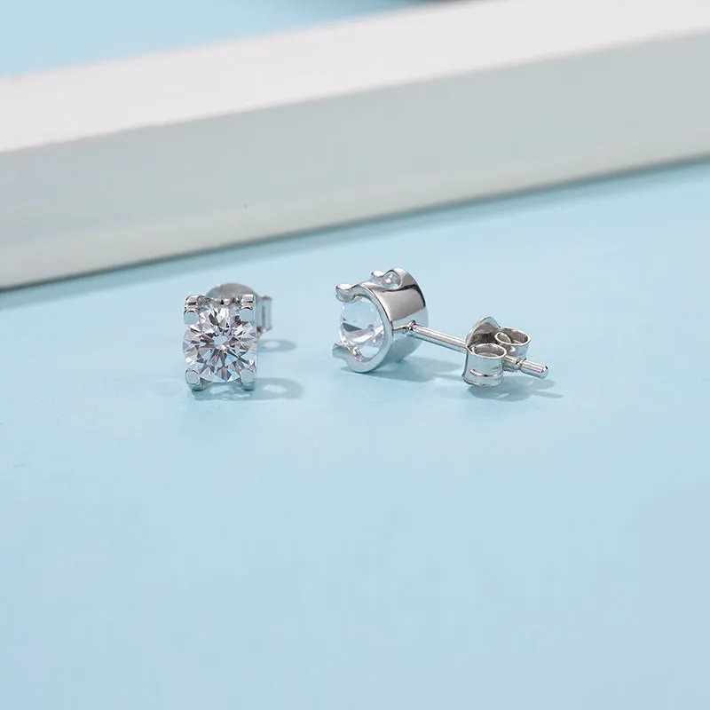 Brilliant Round Cut Moissanite Diamond Earrings Necklace Sets