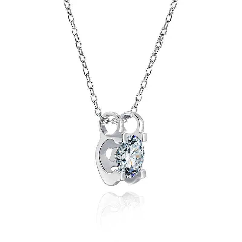 Brilliant Round Cut Moissanite Diamond Earrings Necklace Sets