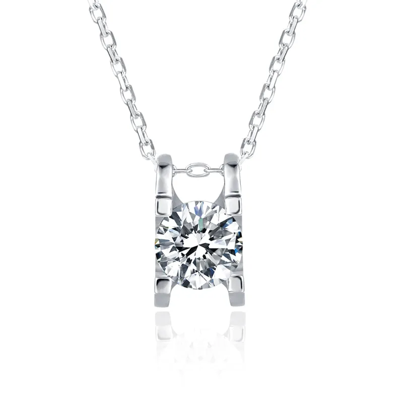 Brilliant Round Cut Moissanite Diamond Earrings Necklace Sets