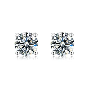 Brilliant Round Cut Moissanite Diamond Stud Earrings Necklace Sets