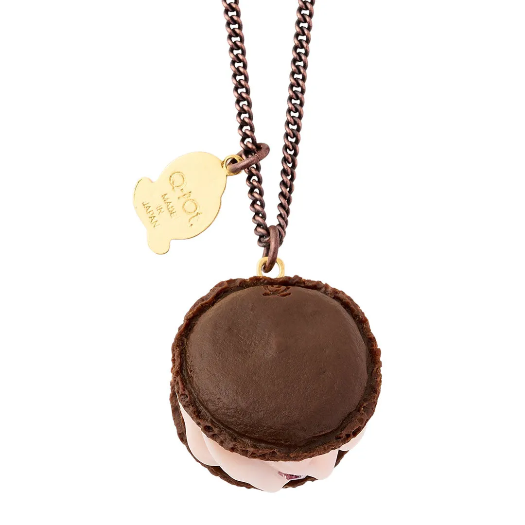 Brownie Raspberry Macaron Necklace【Japan Jewelry】