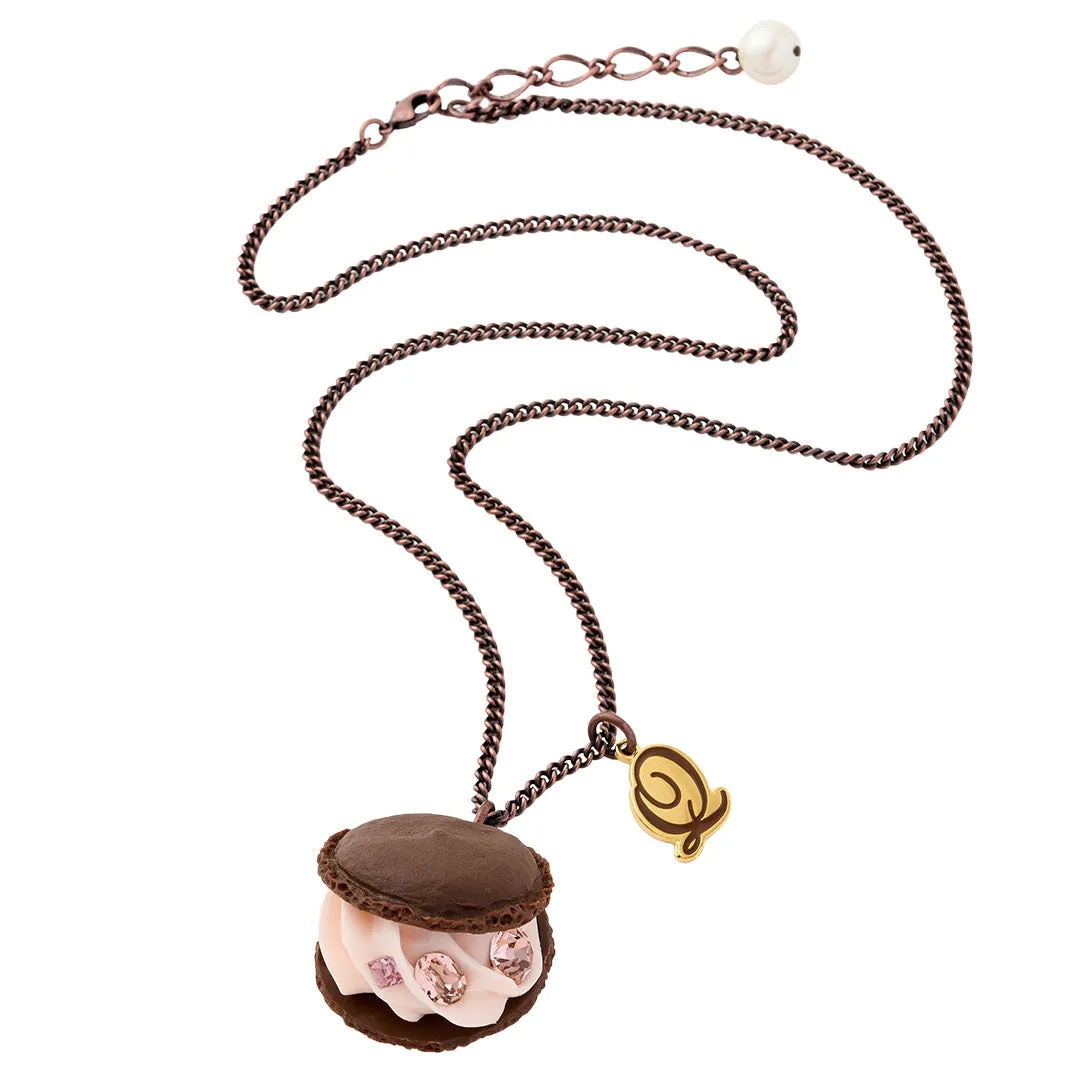 Brownie Raspberry Macaron Necklace【Japan Jewelry】