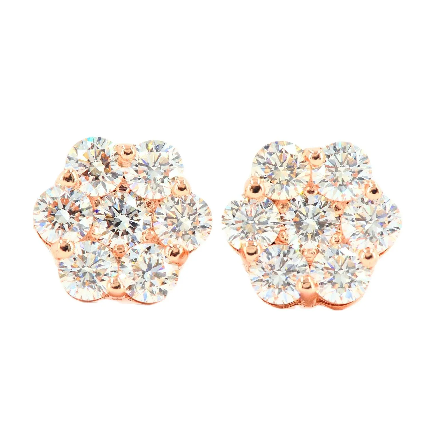 Build your size:  CUSTOM SI, VS, VVS DIAMOND FLORAL/CLUSTER SETTING EARRINGS (0.30 CTW - 7.0 CTW) Each Pair
