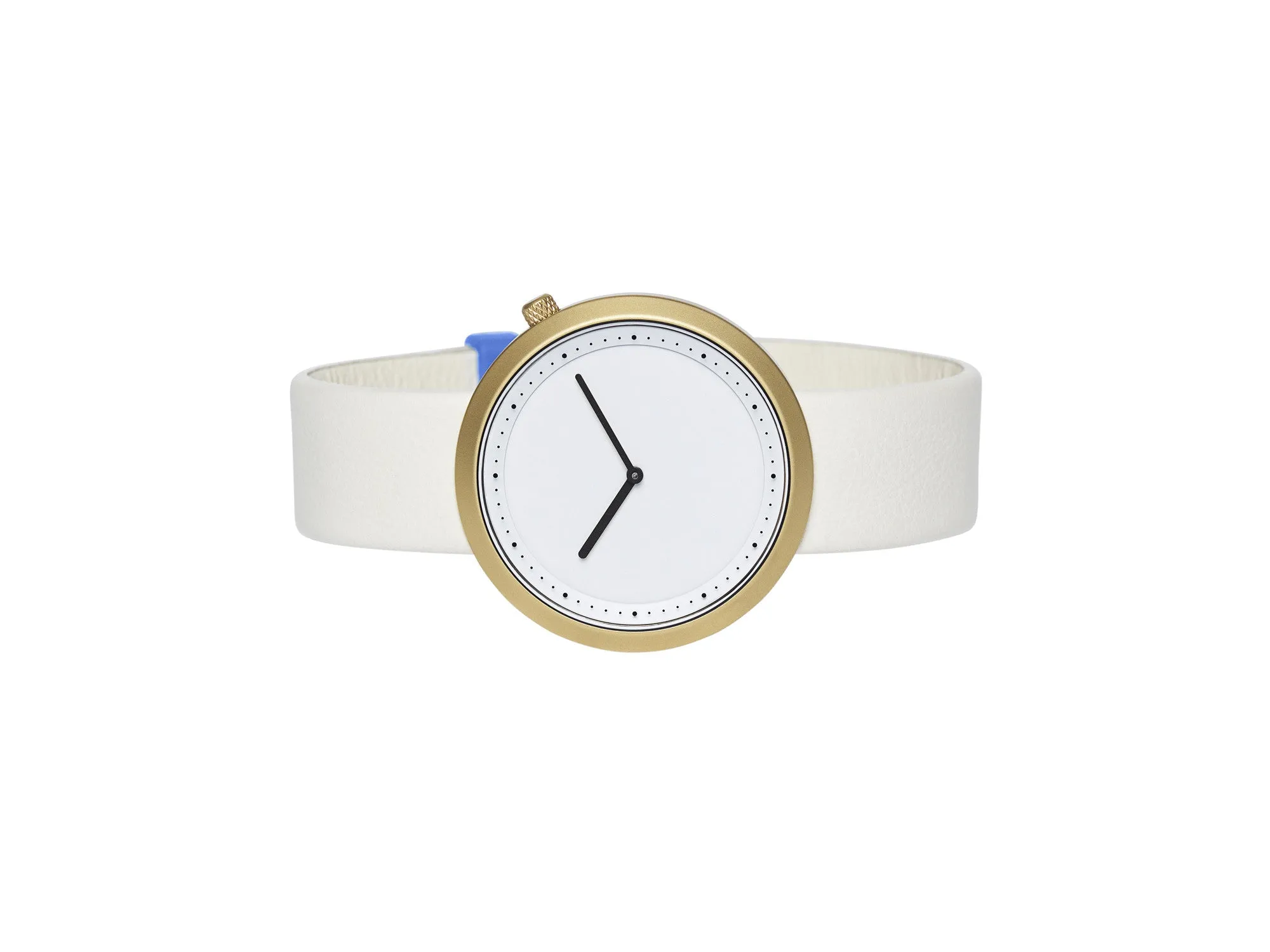 Bulbul Facette Golden Steel on Cream Italian Leather Watch