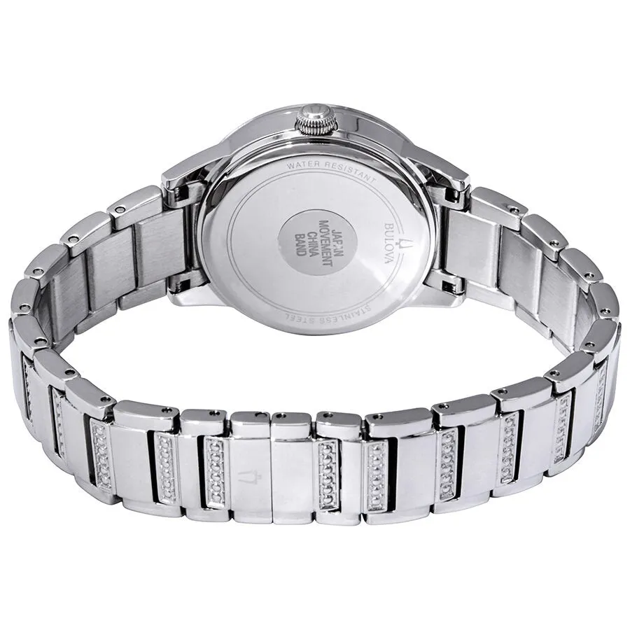 Bulova Crystal Mother of Pearl Dial Ladies Watch 96L257