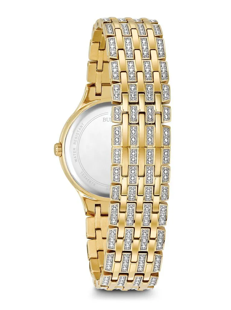 Bulova Crystal White Mother of Pearl Dial Ladies Watch 98L234