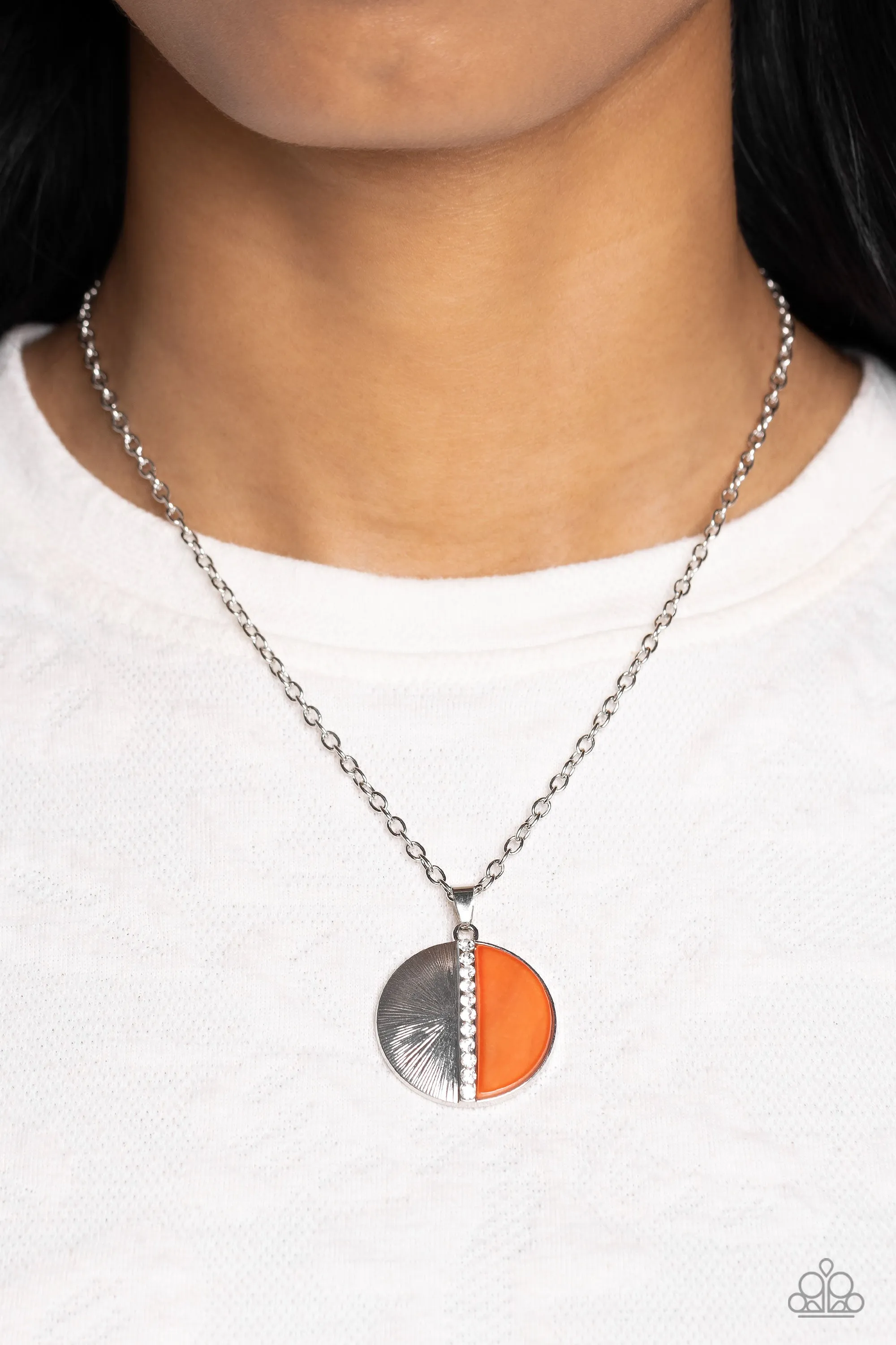 Captivating Contrast - Orange (Coral Shell) Necklace