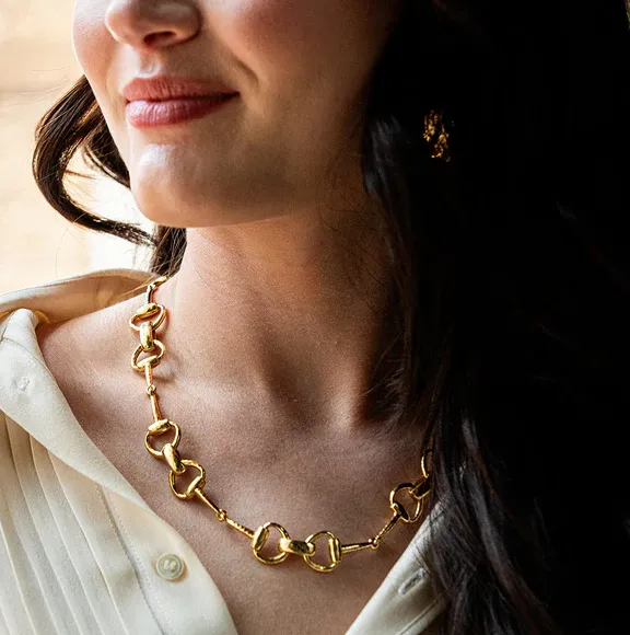 Capucine de Wulf Equestrian Snaffle Bit 20" Chain Necklace - Gold